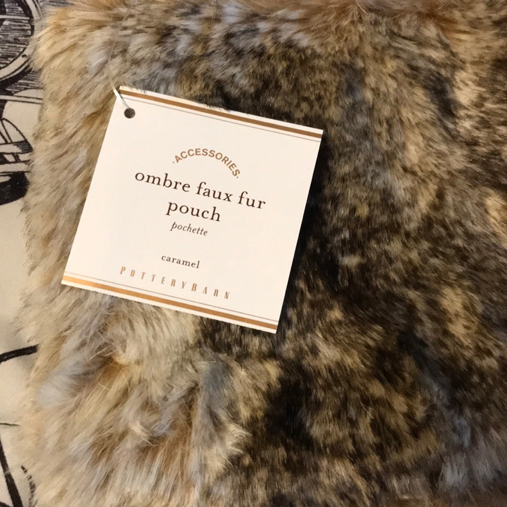 Pottery Barn ombré faux fur pouch - Picture 2 of 5